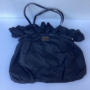 Felix Rey Black Ruffled Shoulder Bag